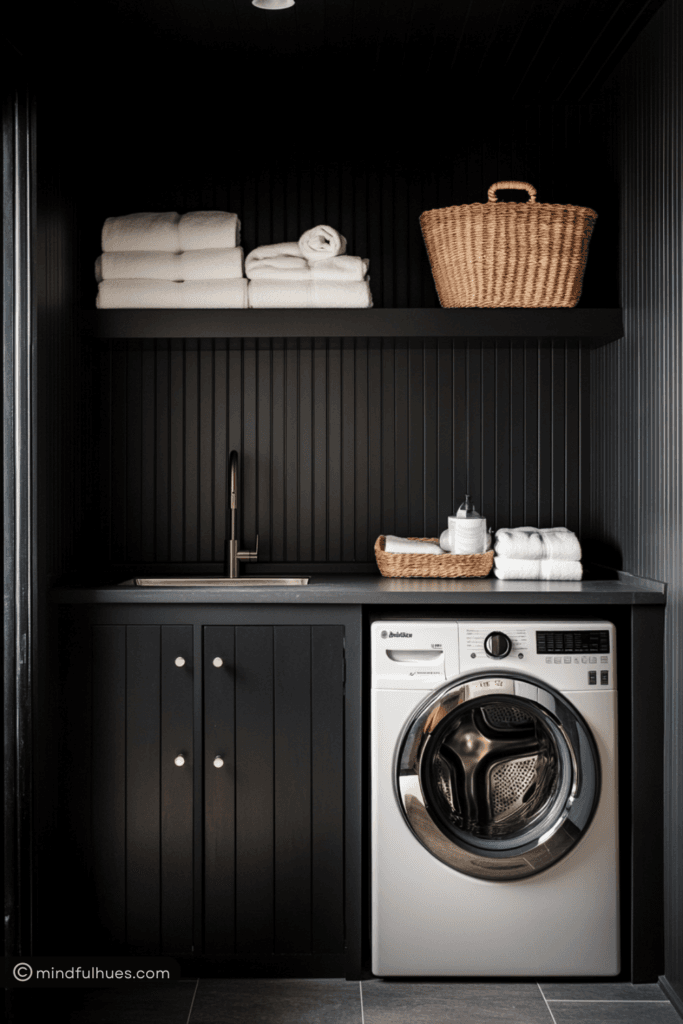 10 Dark & Moody Paint Colors for your Laundry Room - Mindful Hues